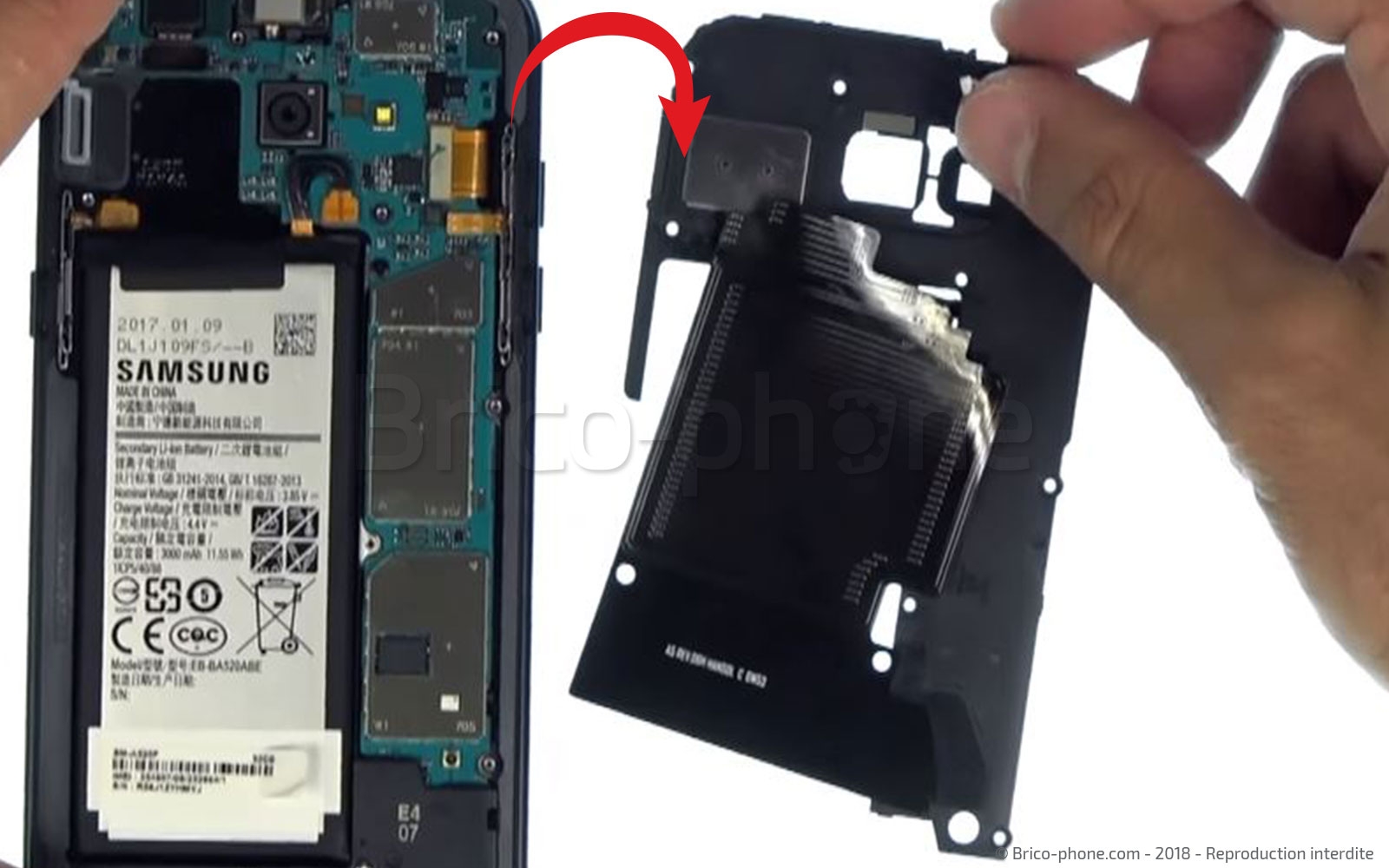 Changement d'écran (vitre+AMOLED) sur Galaxy A5 2017 photo 4